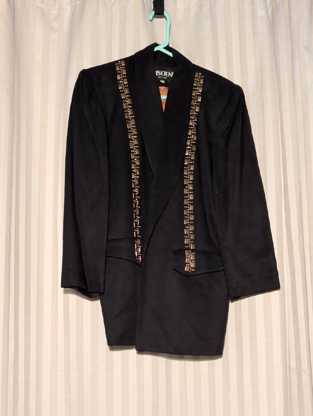 Escun Black Embellished Blazer Jacket